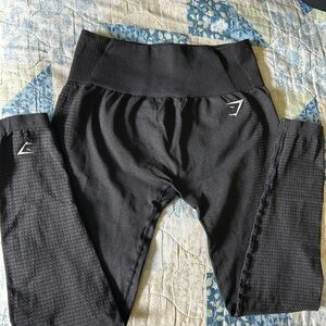 Gymshark Black High-Rise Leggings with Breathable Mesh